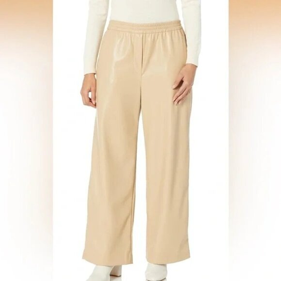 Velvet by Graham & Spencer Pants - VELVET Graham and Spencer XL Vegan Leather Pants NWT Faux Leather Cream